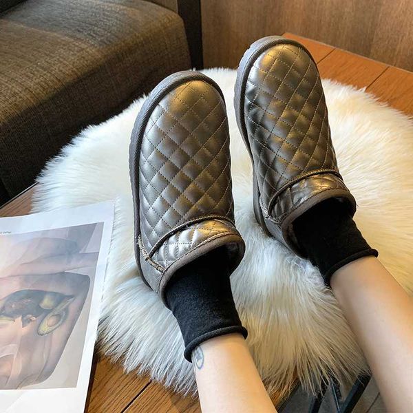 

2019 winter new women pu leather plush lining snow boots comfortable slip-on black emu boots