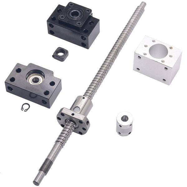 

sfu1204 set:sfu1204 rolled ball screw c7 with end machined(500mm) + 1204 ball nut + nut housing+bk/bf10 end support coupler