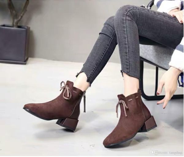 

autumn martin boot woman british breeze 2019 new students wear sand boots children flat bottom thick boots, Black