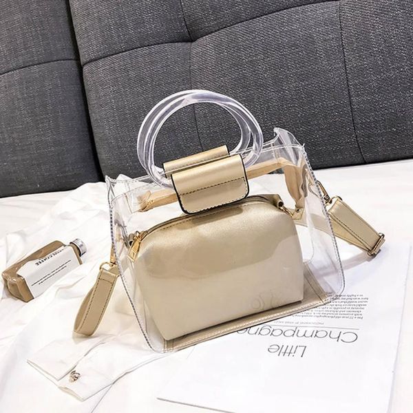 

women transparent bag pvc clear bag handbags shoulder crossbody messenger phone purse torebka damska #t1g