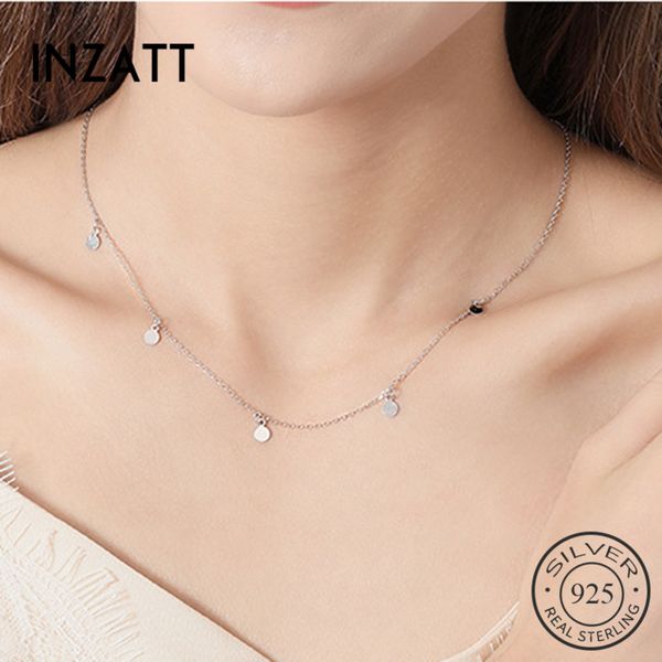 

inzareal 925 sterling silver geometric round choker necklace for fashion women minimalist fine jewelry cute accessories 2019