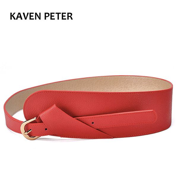 

fashion lady belt with red color luxury female casual women belts women dress apparel wide belt with gold buckle, Black;brown