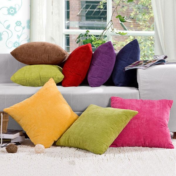 

decorative pillows bed sofa cushion covers pure color simple car home decor solid color pillow case