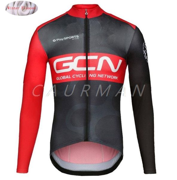 

new gcn 2020 winter jacket pro thermal fleece men cycling jersey clothing mountain outdoor triathlon wear bicycle clothes nw, Black;red