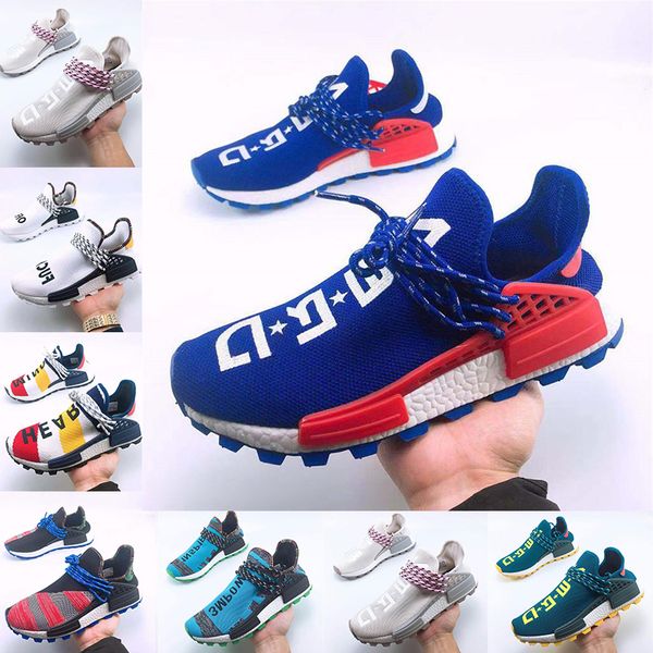 

new 2019 human race mens womens running shoes pharrell williams hu kids youth fashion luxury designer trainers casual sneakers shoes