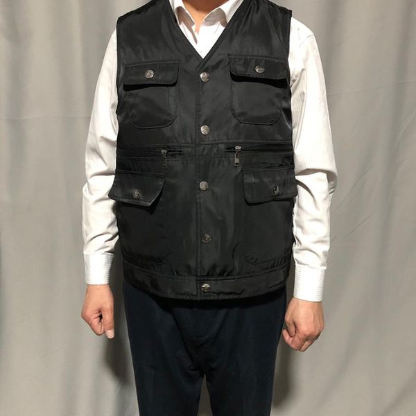 

real sheep fur vest man, Black;white