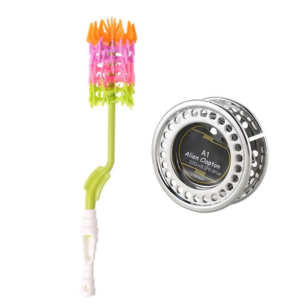 

1 pcs silicone baby bottle brushes for cleaning kids milk feed bottle nipple brush & 1 pcs 5m/roll flat alien clapton wire 32g+0