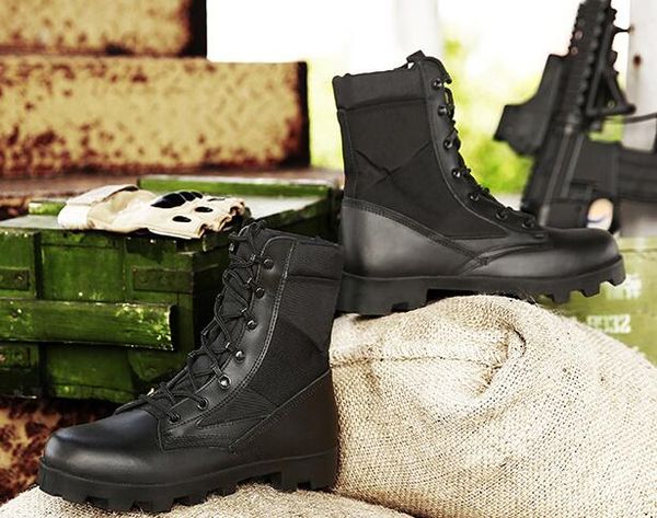 Couro Masculino Anti Pelúcia Respirável Sapatos de Alpinismo 2021 Fãs do Exército Botas Altas Botas de Absorção de Choque Sneakers Yakuda Fitness Online