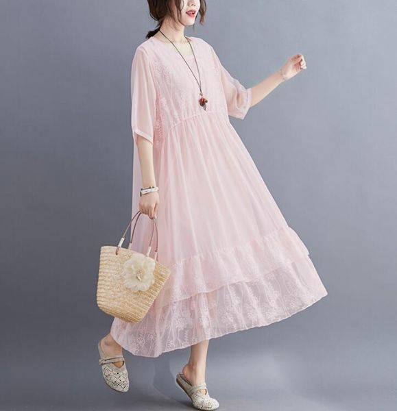 

2020 new arrive summer maternity dress woman cute chiffon large size dresses pregnant woman clothing md-02392, White