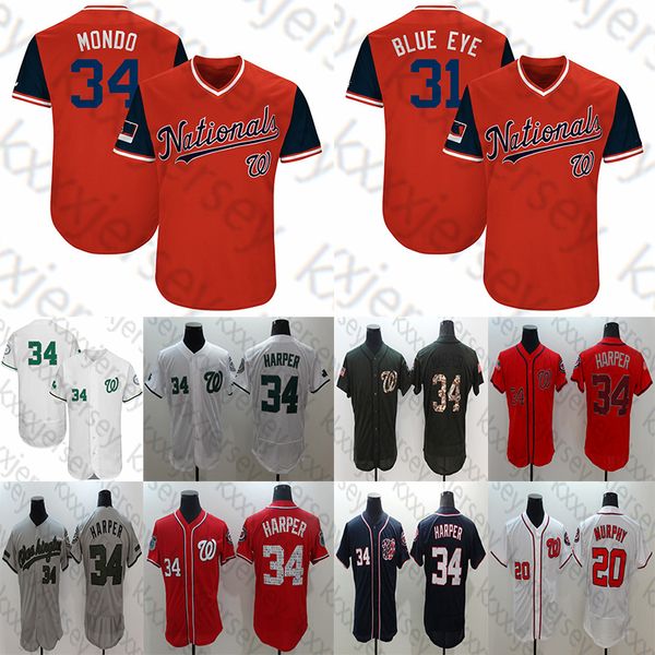 

Washington Men's Nationals Jersey Max Scherzer Bryce Harper 20 Daniel Murphy Fex Cool Base Player Camo Baseball Jerseys