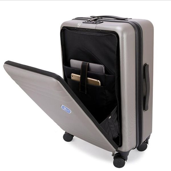 

travel tale 20" inch abs pc travel suitcase koffers trolleys laphard side luggage with wheels