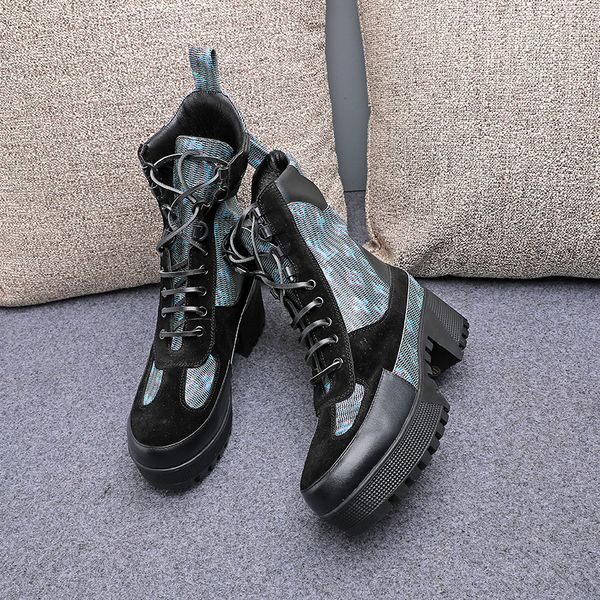 

short boots female british wind 2019 new autumn single boots thick bottom with leisure net red thick skinny boots handsome martin boot, Black