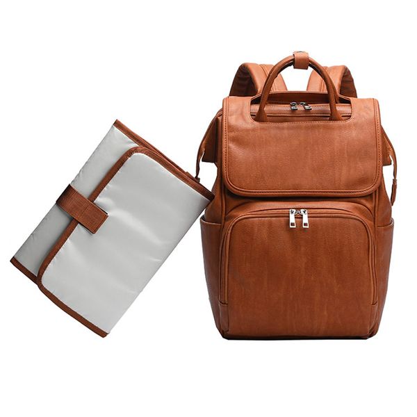

luxury waterproof pu leather baby diaper bag backpack organizer bags for mummy maternity baby bag for mom stroller diaper