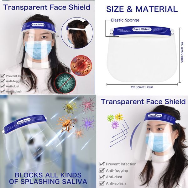

in stock n95 adjustable anti-fog dental 3m mask full face shield plastic visors film anti saliva protective film replaceable