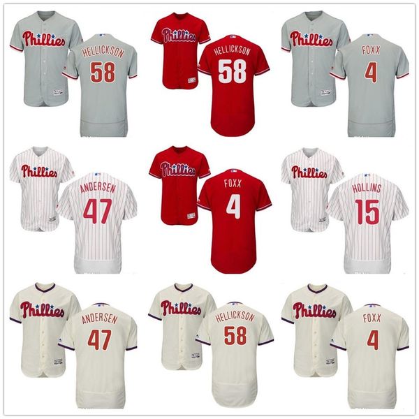 

custom men's women youth philadelphia jersey #4 jimmy foxx 15 dave hollins 58 jeremy hellickson 47 larry andersen baseball jerseys, Blue;black