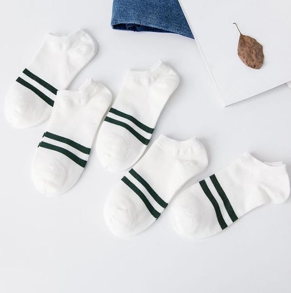 

sock slippers four seasons comfortable breathable mens socks deodorant low simple mens socks striped print sport male, Black