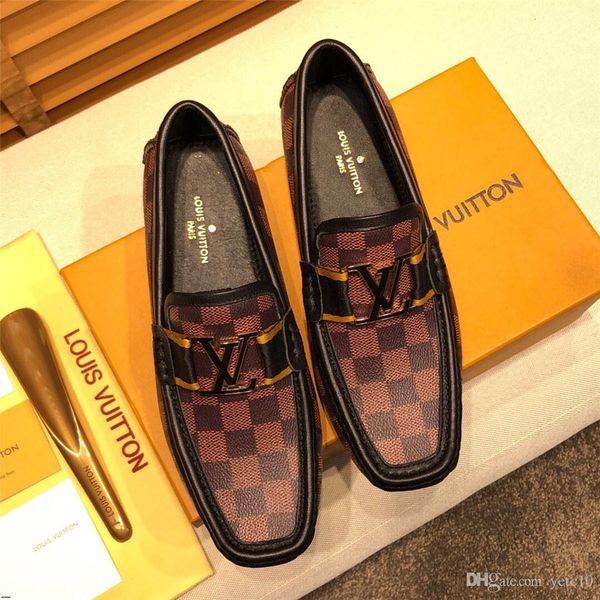 

19ss new men casual shoes breathable leather loafers office shoes for men driving moccasins comfortable slip on fashion wedding shoes yecq1, Black