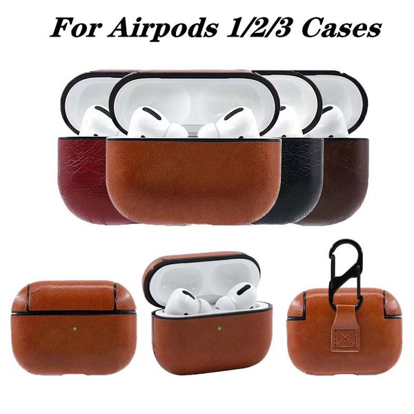 

pu leather case for apple airpods pro 3 case bluetooth earphone protective cover headset charging box for airpods 1 2 3