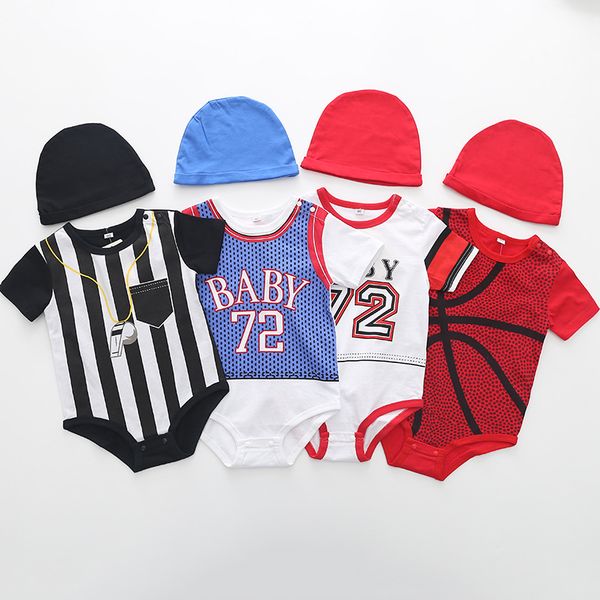 

новорожденный баскетбол короткие onesies rompers детские младенческие малыша хлопка комбинезоны детский боди девушка мальчик джемперы ползун, Blue