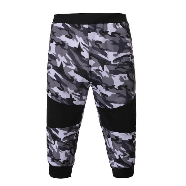 

men's summer casual slim fit camouflage sports pant, Black
