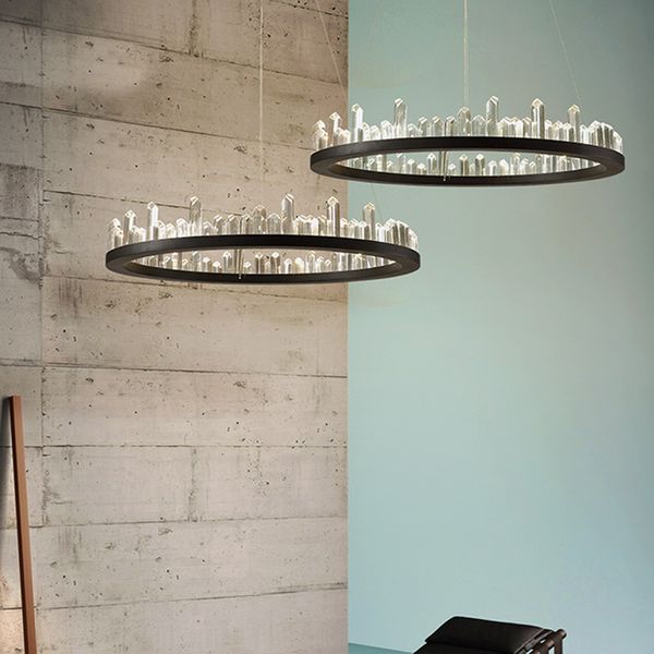 Modern Crystal Chandelier Lighting Fixture Dimmable Led Lights