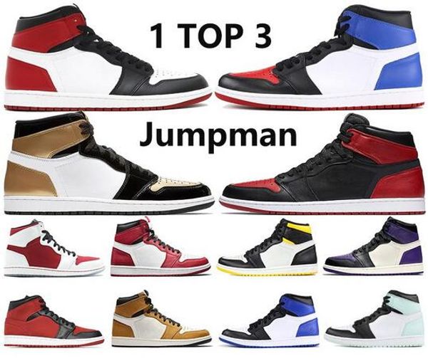 

jumpman high 1 1s men basketball shoes banned black toe gold chicago track red metallic navy game royal nrg igloo psg mens sneakers