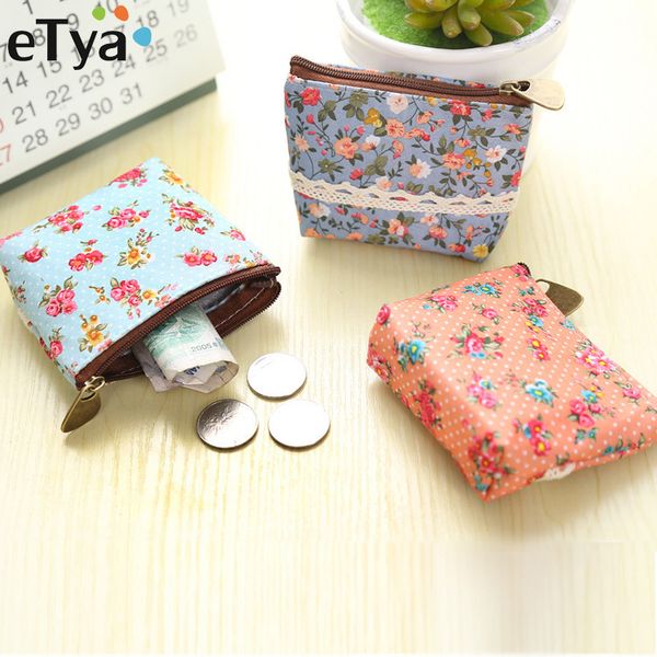 

new women purses cute zipper small flower bag female girl headset line coin purse card bag clutch wallet key bags wholesale, Red;black
