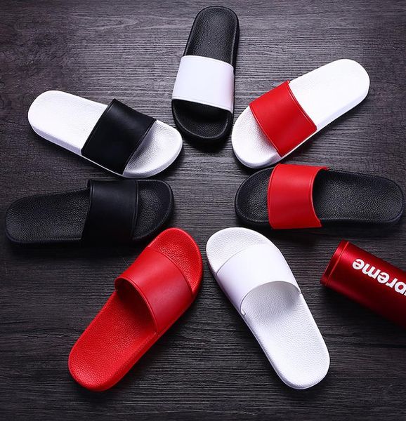

colors lovers style sandals men letter casual shoes designer beach indoor flat women sandals summer flat slippery sandals slipper 36-45, Black