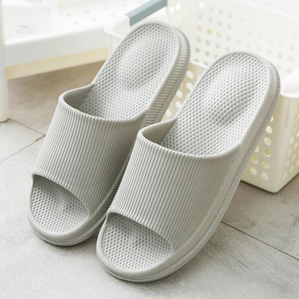 

men's non-slip bathroom massage indoor home slippers summer household shoes 2020 fashion summer men's slippers, Black