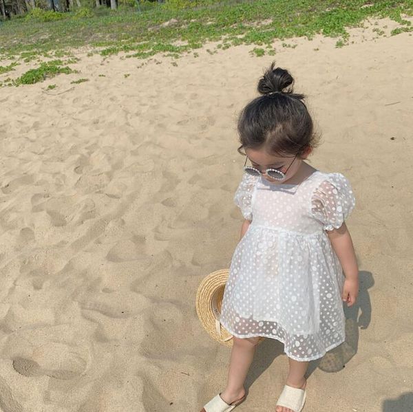 

2020 korea style girls dots dress fashion summer girls princess dresses 1-6 years ho831, Red;yellow