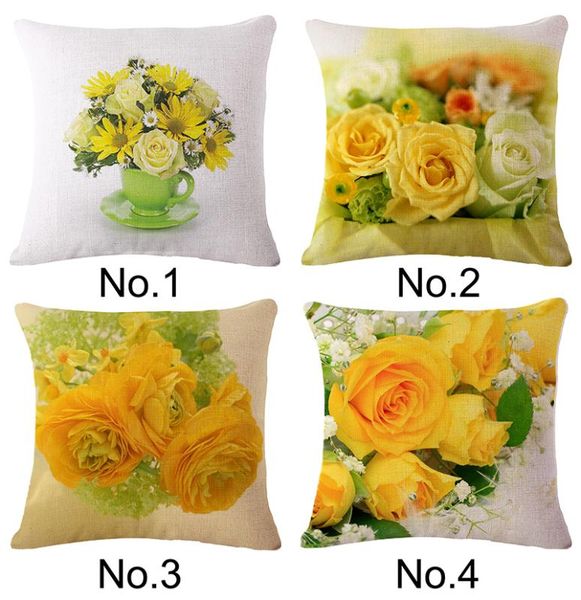 

newyellow rose pillowcases without core custom linen decorative pillows cushions wedding gift 18x18 inches pillow case