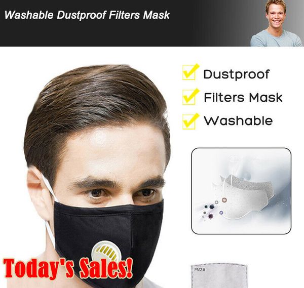

dhl ready to ship respirator face mask antipolvere pm2.5 con inserto filtro a carbone attivo lavabile maschera