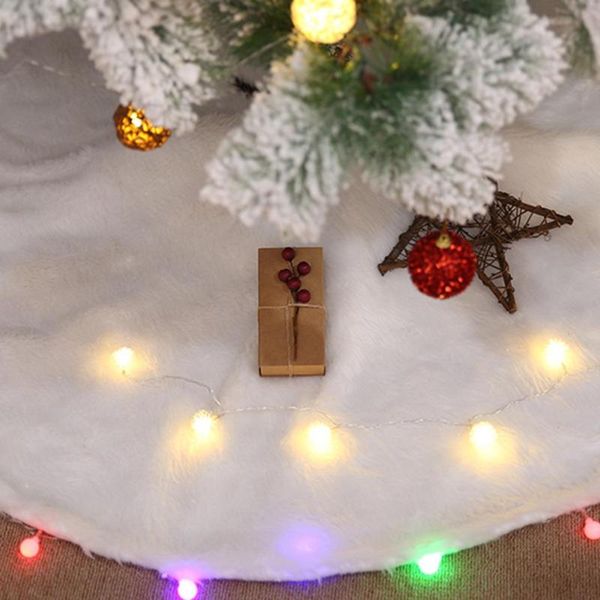 

white plush christmas tree skirt home outdoor decor round carpet floor mat