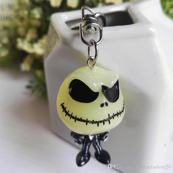 

luminous skull jack doll key chain pendant keychain christmas eve scare skeleton jack gift bag pendant resin accessories