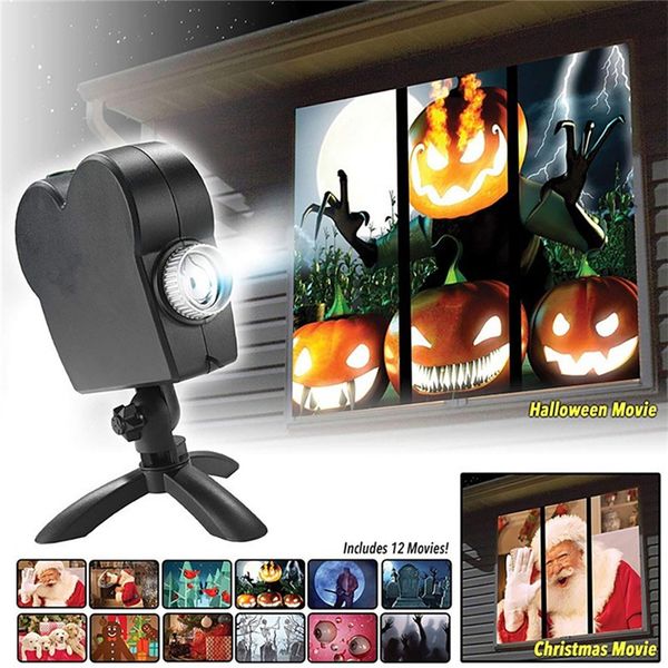 

christmas window display laser dj stage lamp spotlights projector wonderland 12 movies projector lamp halloween party lights new