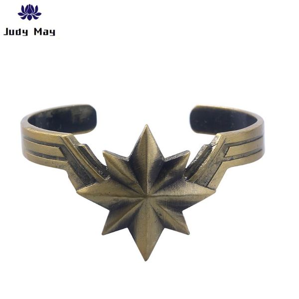 

new captain marvel bangles bracelets charm alloy the winner acronym w wristlet men women fashion jewelry, Black