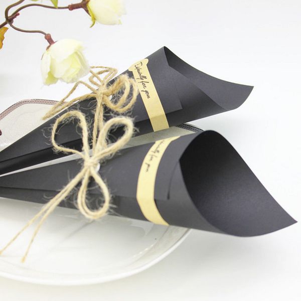

50pcs kraft paper cones bouquet candy boxes wedding party gifts decorations