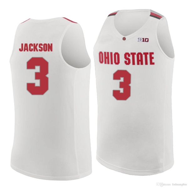 

c.j. jackson men's ohio state buckeyes red connor fulton white d'angelo russell stitched college basketball jersey, Black