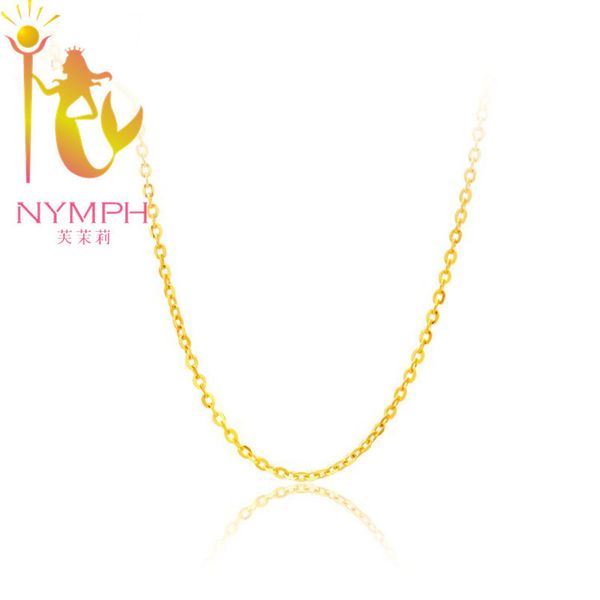 

nymph] genuine 18k white yellow rose gold chain cost price sale pure gold necklace gift for women [g1001] j190703, White;golden