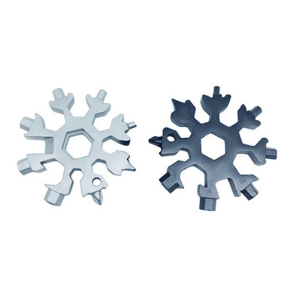 

18 in 1 snowflake outdoor survival tourism multi-function edc mini tool stainless steel camping equipment card keyring opener wrench zza816