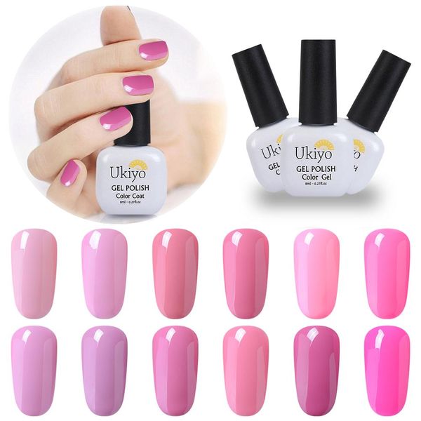 

ukiyo великолепная розовый лак для ногтей серии pink nails uv led гель лак гель лак semi постоянный польский гель лак 8ml, Red;pink