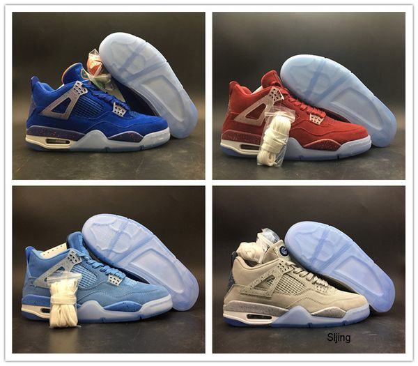 

4 unc florida gators pe navy blue mens basketball shoes 4s oklahoma sooners pe red grey men sports sneakers