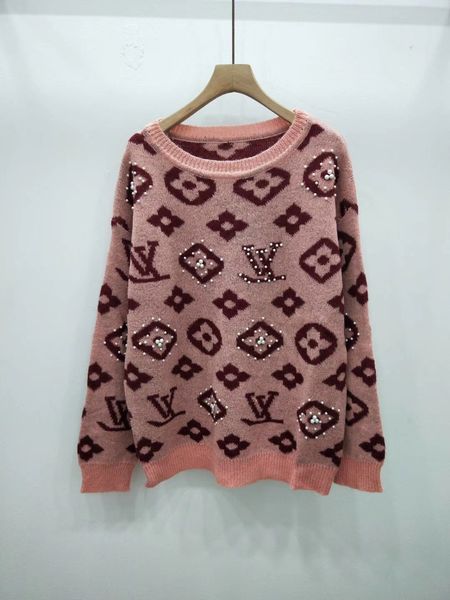 

Milan runway weater 2019 new o neck long leeve high end jacquard pullover women de igner weater 092132, White;black