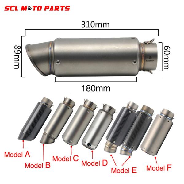 

alconstar-racing motorcycle exhaust muffler sc gp exhaust mufflers carbon fiber pipe 51mm 61mm for z750 r1 r6 s1000rr