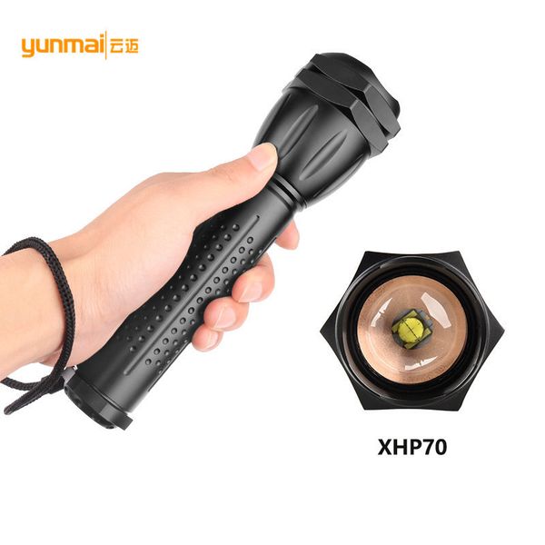

cross border new pattern carved aluminium alloy flashlight xhp70 long s long s high-power zoom outdoors flashlight