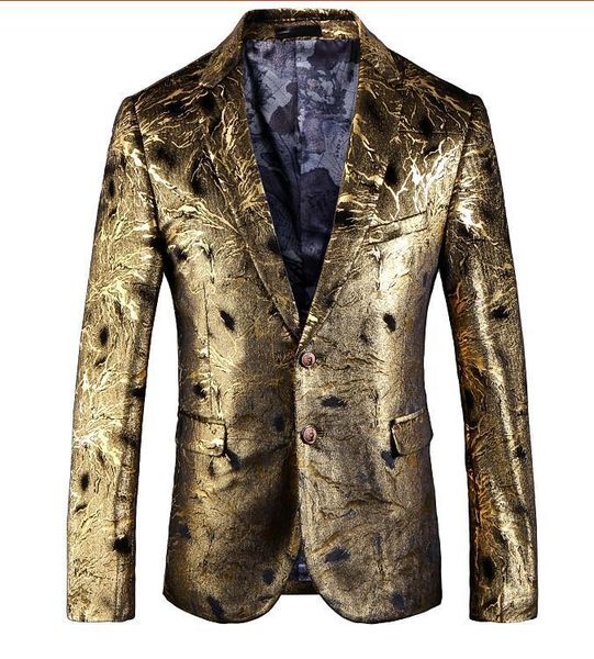 

золото blazer для мужчин 2020 slim fit мужчин цветочные печати blazer куртка большой размер британский стиль пром свадебные пиджаки, White;black