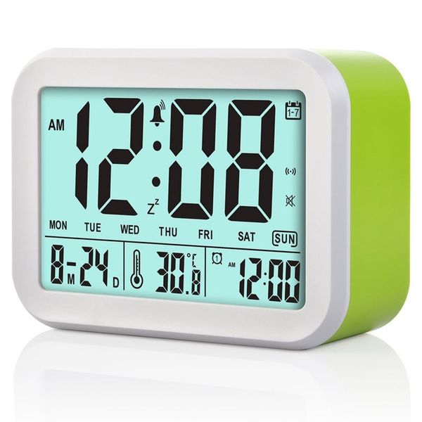 

digital alarm clock talking clock 3 alarms intelligent optional weekday alarm noctilucent and snooze function month date and tem other clock