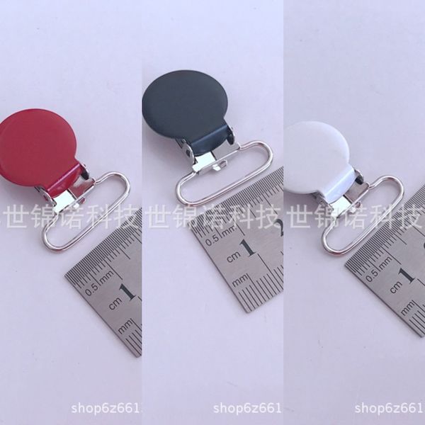 

nipple clip round color spray duckbill accessory clothing belt buckle children's belt clip 25mm clothes duckbill buckle accessories, Slivery;black