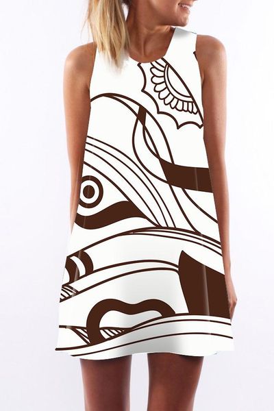 

women dress crew neck summer sling sleeveless hip wrap lady post-modern tank print skirt casual pencil dresses size s-xl, Black;gray