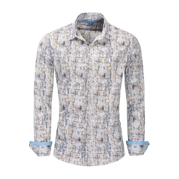 

leisure time long sleeve shirt spelling colour-purity cotton shirt men's wear 209, White;black